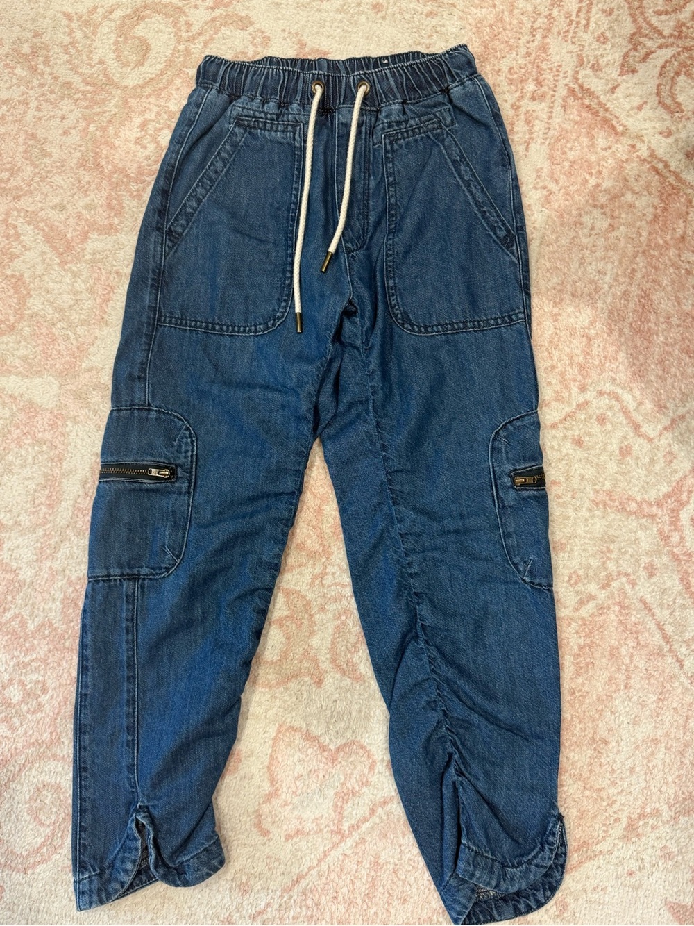 Pilcro Dark Blue Cropped Jogger Jeans
